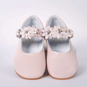 Sapatos Rosa em Pele com Adorno Flores Amovível-TNY Shoes