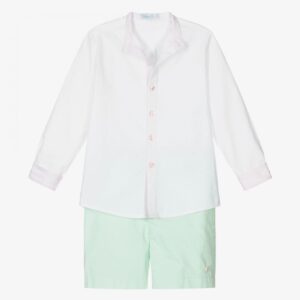 Camisa Branca Com Calções Verdes - Abuela Tata
